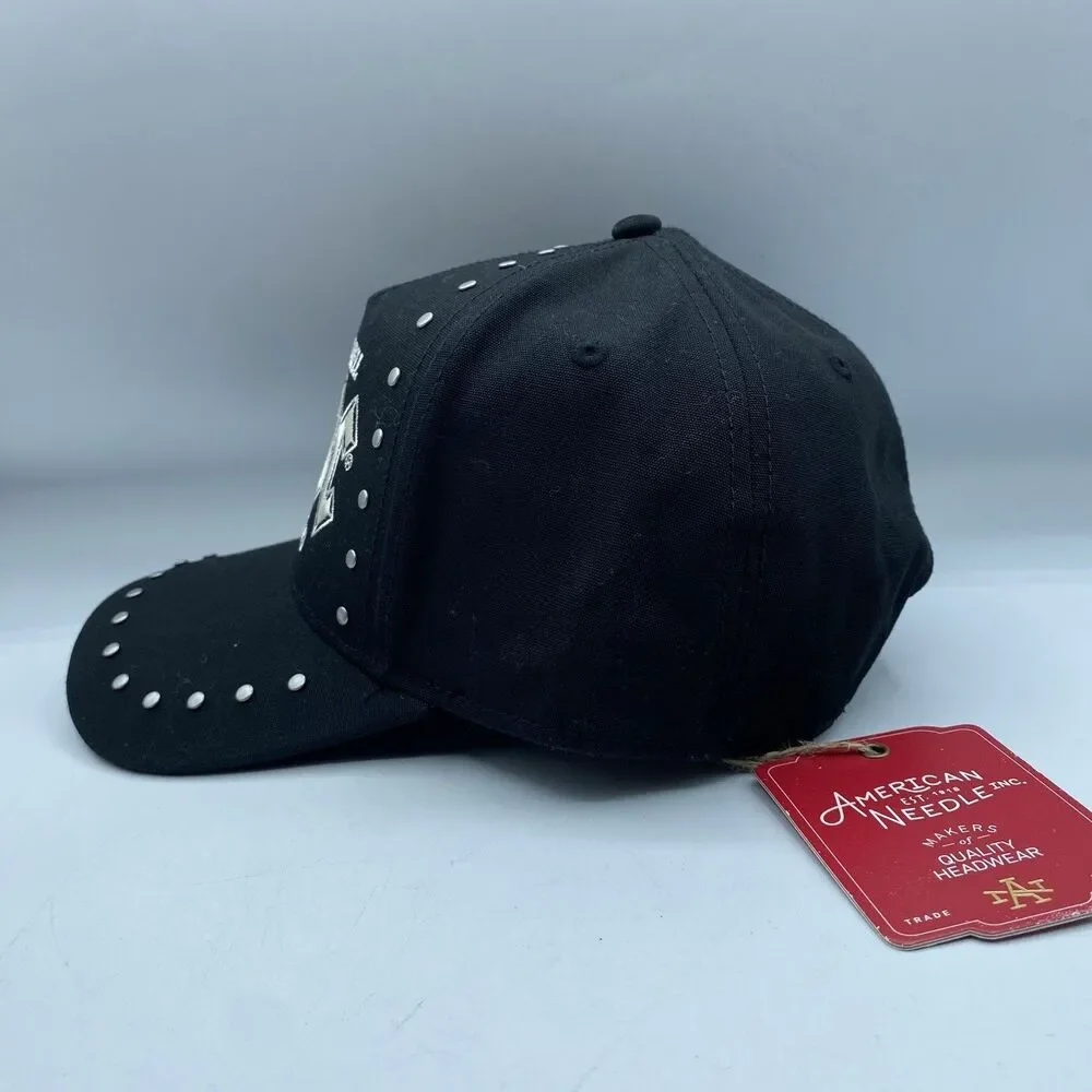 AC/DC Hat Adult Black Studded Snapback Highway To Hell World Tour 1979 OSFA Tag